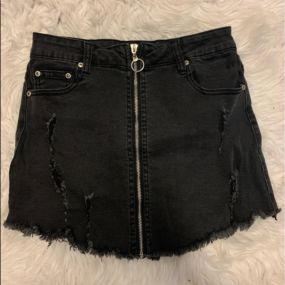 black jean skirt